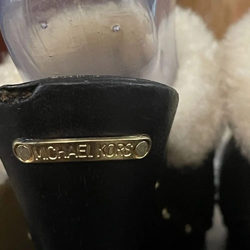Michael Kors Women’s Black Leather Clogs Mule Slip On Platform Heels Size 9